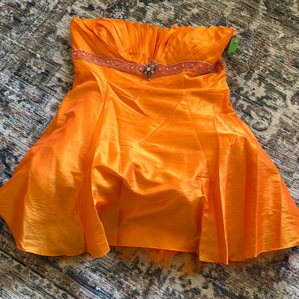 Vibrant Orange Strapless Dress